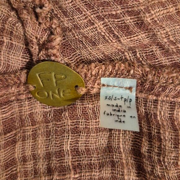 Free People One Kimono Shrug XS/ S Amaira Eyelet Open Front Cardigan Mauve Boho - Picture 7 of 11